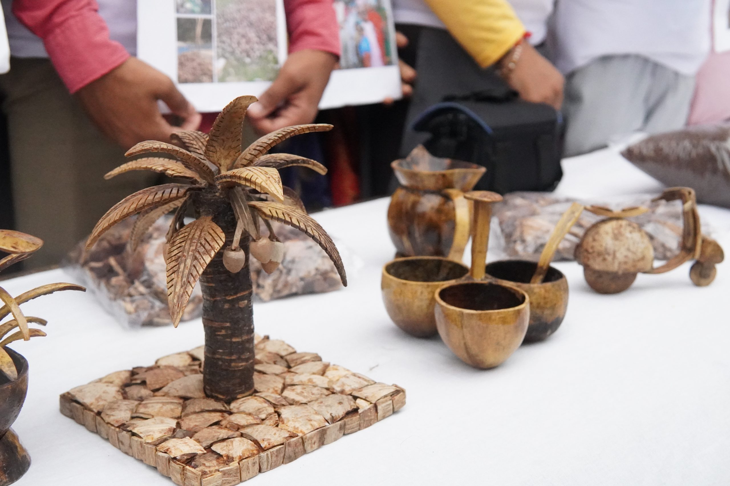 Handcrafted Artifacts from waste tender coconuts